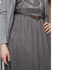 Kamaal Faux Suede Maxi Skirt, gray